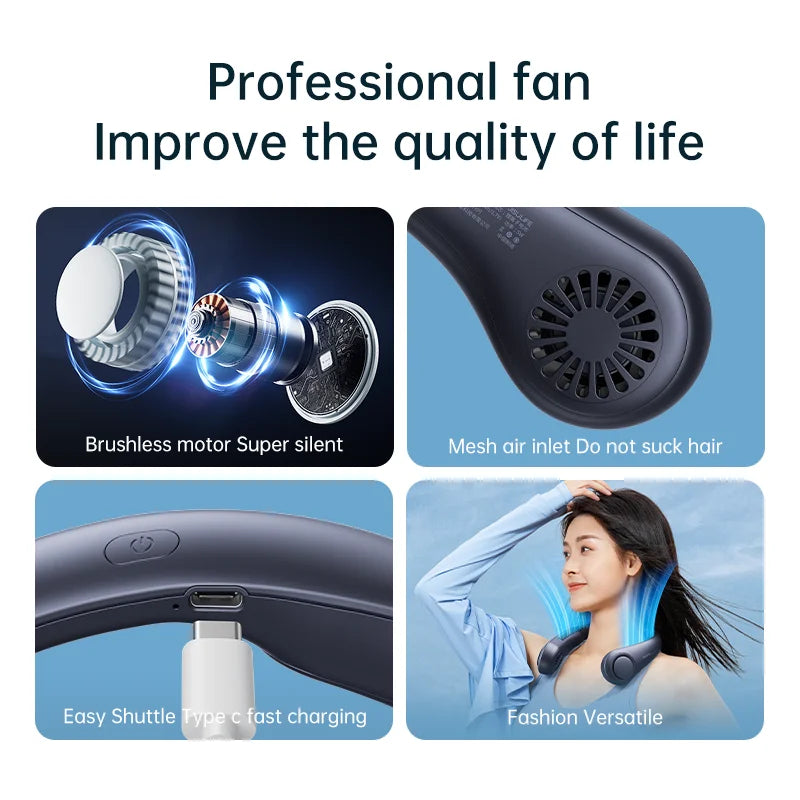 Hoorix® Rechargeable Hands-Free Neck Cooling Fan