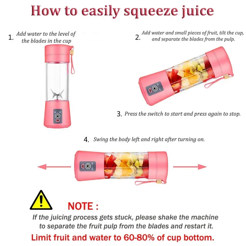 Hoorix® Portable USB Rechargeable Juicer Blender