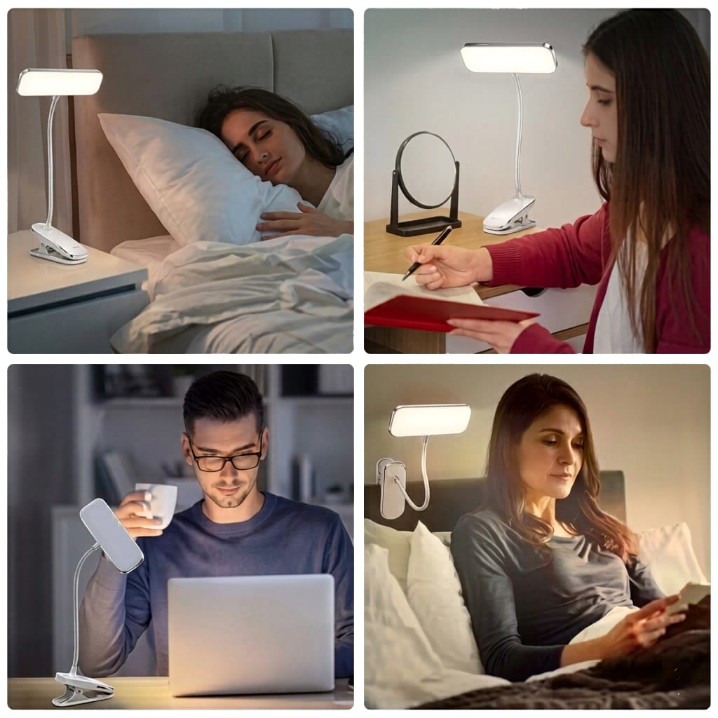 𝐇𝐨𝐨𝐫𝐢𝐱® 𝐋𝐄𝐃 𝐂𝐥𝐢𝐩 𝐃𝐞𝐬𝐤 𝐋𝐚𝐦𝐩 | 𝐔𝐒𝐁 𝐑𝐞𝐜𝐡𝐚𝐫𝐠𝐞𝐚𝐛𝐥𝐞